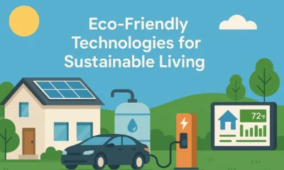 Rooftop solar panels on a modern sustainable home generating clean renewable energy.