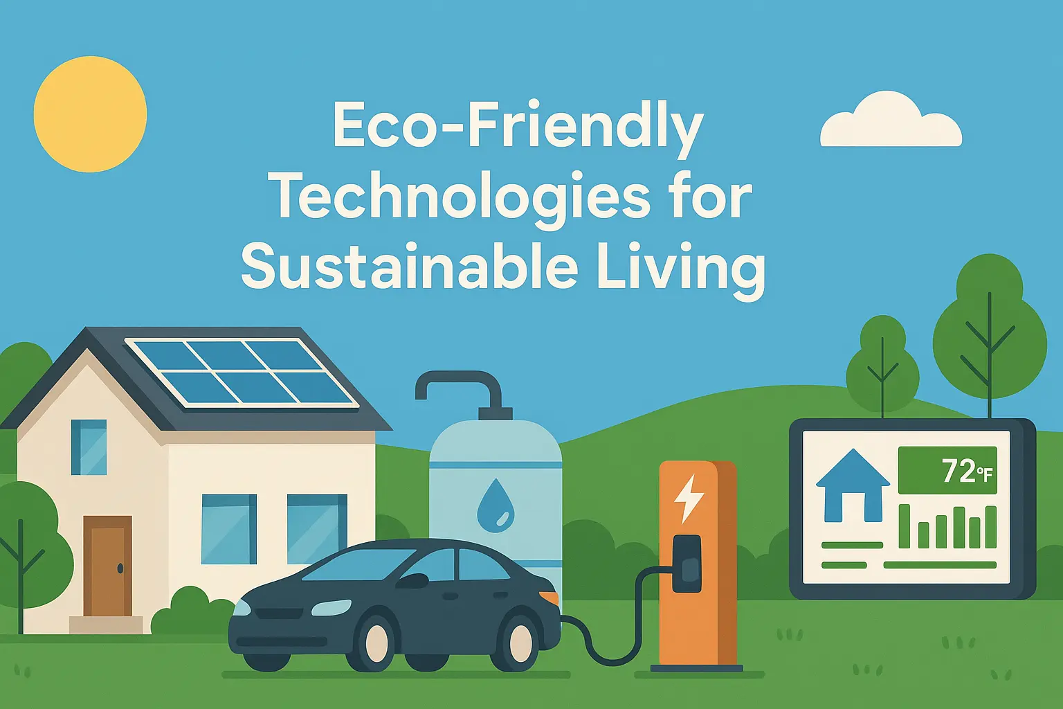 Rooftop solar panels on a modern sustainable home generating clean renewable energy.