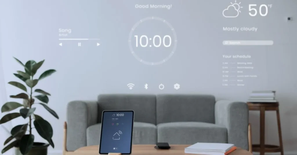 Smart home energy dashboard displaying real-time electricity usage and efficiency insights.