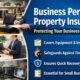 Visual guide to business personal property insurance covering equipment, inventory, fire, and theft risks