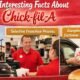 “Infographic titled ‘3 Interesting Facts About Chick-fil-A’ showing a busy Chick-fil-A restaurant and drive-thru, friendly employees serving customers, a selective franchise process, exceptional customer service, and the original chicken sandwich.”
