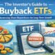 Buyback ETF illustration showing companies repurchasing shares, rising earnings per share, and long-term investment growth strategy